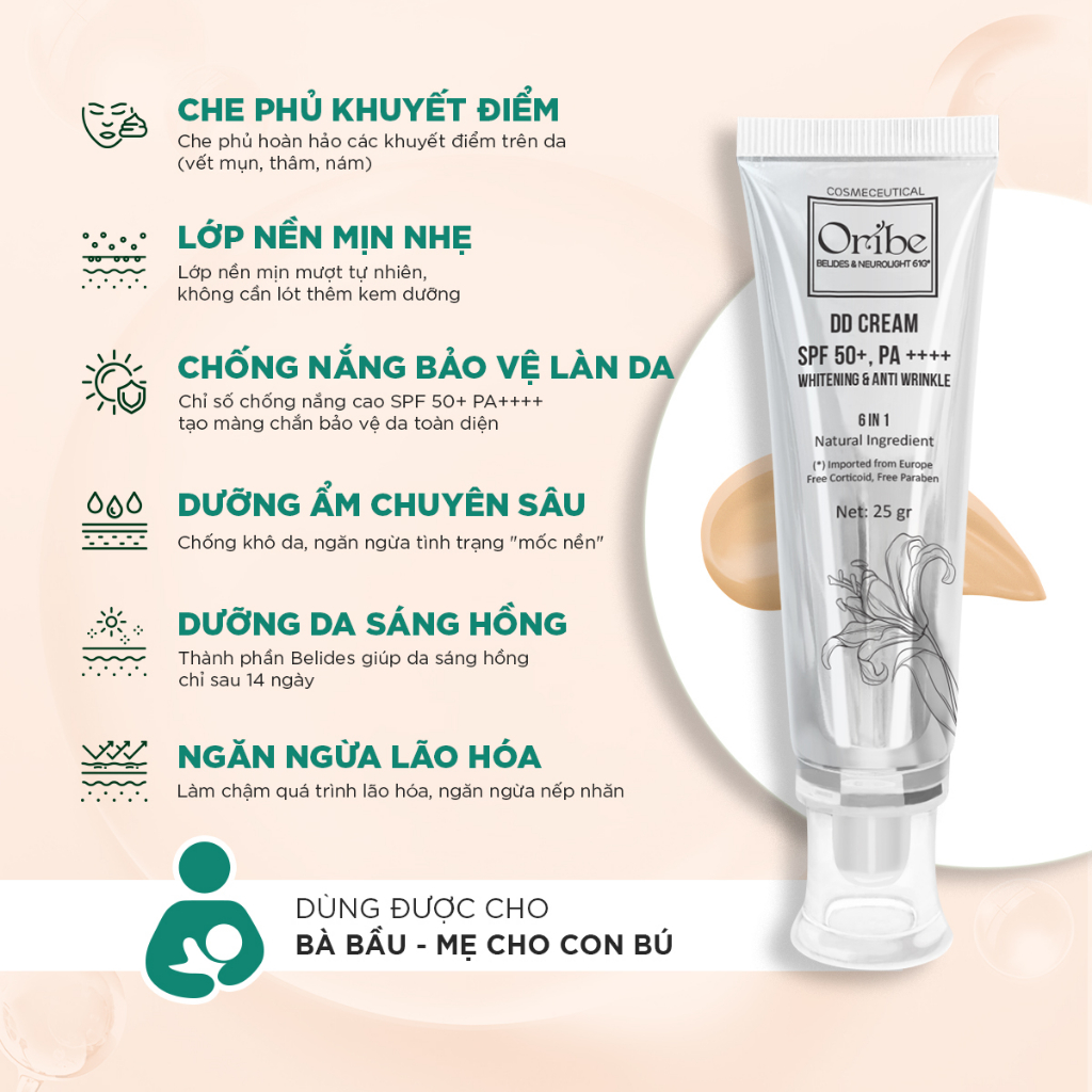 Kem Nền Che Khuyết Điểm Oribe Đa Dụng Làm Trắng Da Chống Nắng Kiềm Dầu Chống Lão Hóa 6in1 25g