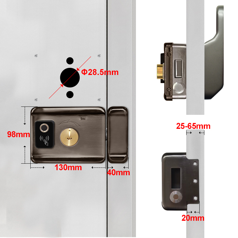 Khoá vân tay 2 mặt cho cửa sắt tùy ​App Tuya Kết Nối WiFi Cho Nhà Ở / Khách Sạn Không thấm nước