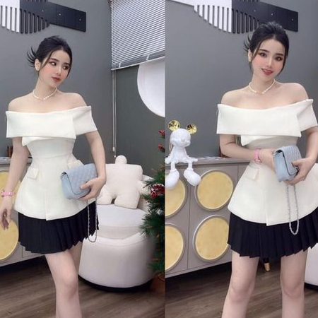 SET KEM BẸT VAI THIẾT KẾ SANG CHẢNH XINH XẮN - SHOP LINH TRANG BOUTIQUE