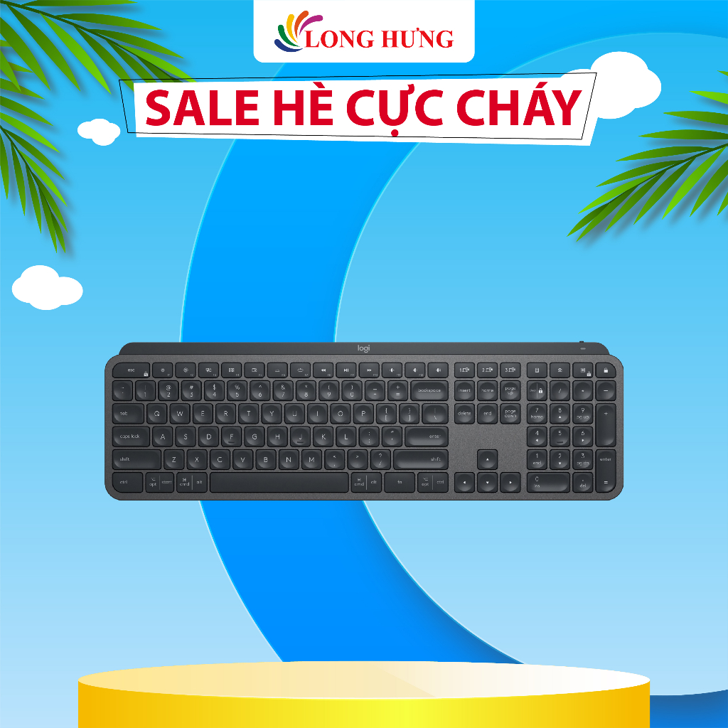 Bàn phím không dây Logitech MX Keys - Hàng chính hãng - Thiết kế nhỏ gọn, khả năng phản hồi cực nhanh