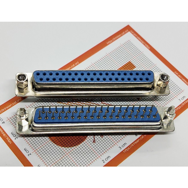 Cổng DB37 cái chân thẳng - Hai hàng PCB