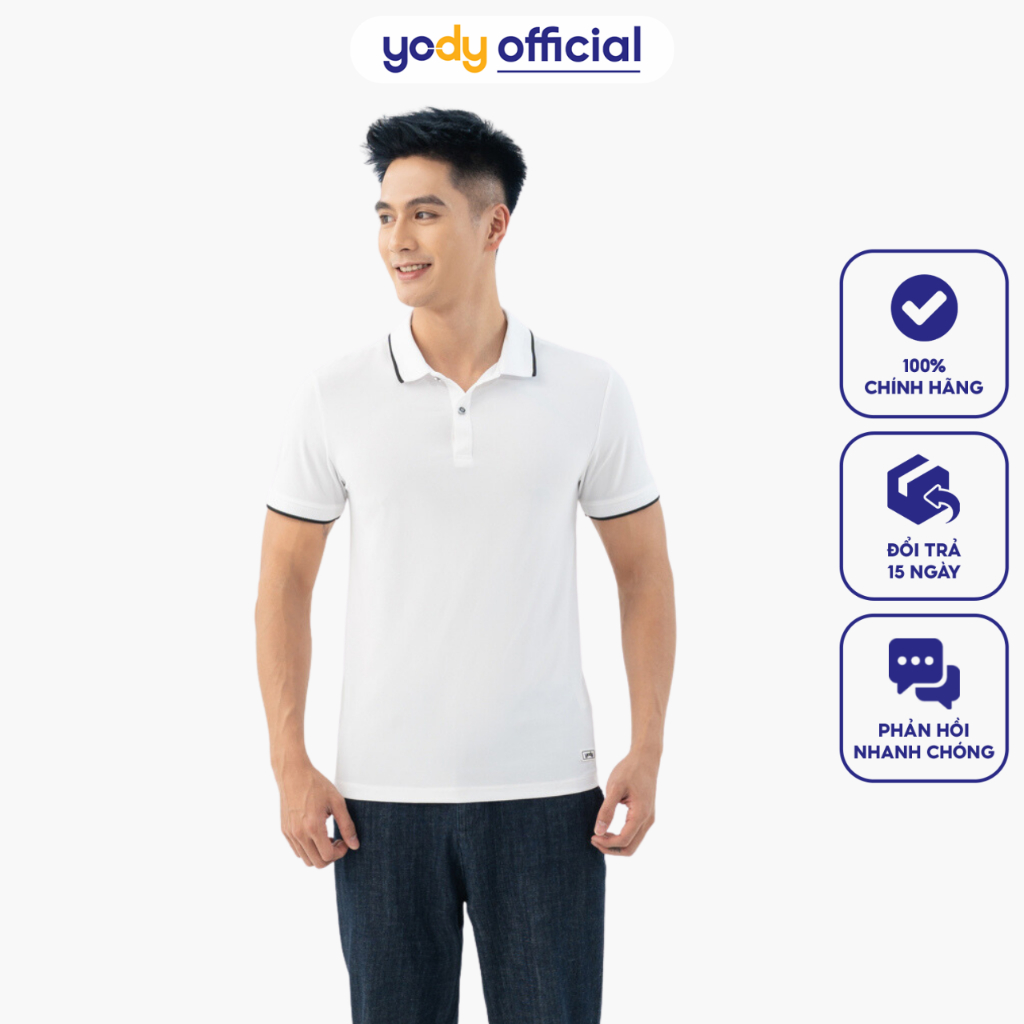 Áo Polo Nam YODY chất liệu cotton airycool siêu mát mềm mịn bo quả trám APM5083