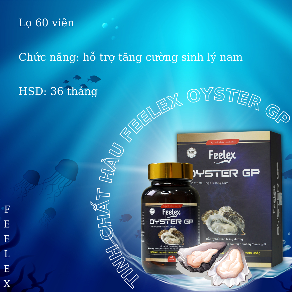Tinh chất hàu biển cao cấp Feelex Oyster GP tăng cường sinh lý nam giới - hộp 60 viên