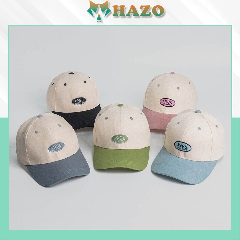 Mũ Lưỡi Trai Nón Kết Nhung Cao Cấp Thêu Chữ 1985 438 Phong Cách Ulzzang Form Unisex Nam Nữ - Hazo