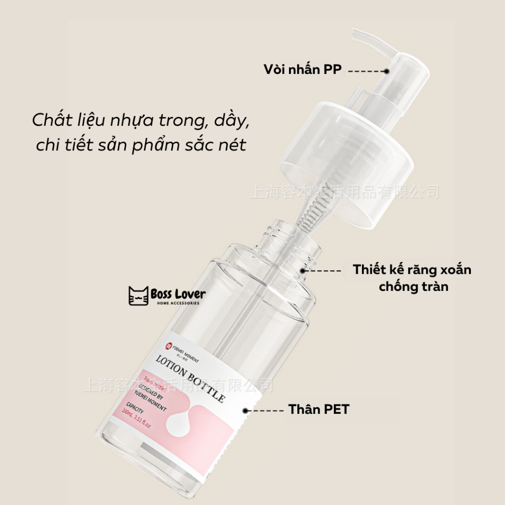 Chai chiết du lịch có khóa vòi chống tràn