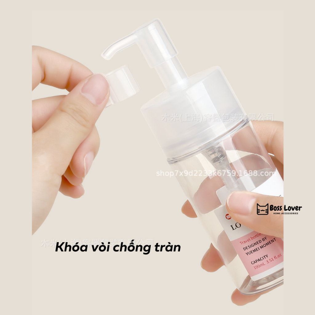 Chai chiết du lịch có khóa vòi chống tràn