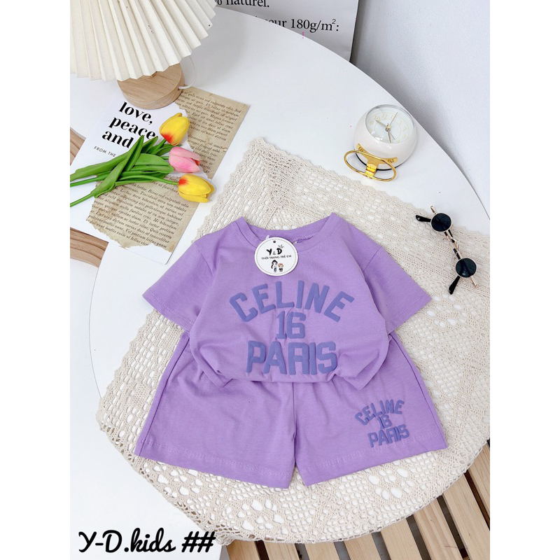 quần áo trẻ em ,bé gái CELINE 16 PARIS cotton co giãn mát mềm mịn size 12_20kg ALOHALO
