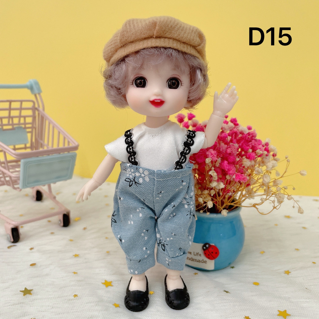 Búp bê, Đồ chơi búp bê 23 khớp xinh xắn cao 17cm dễ dàng cử động, đồ chơi dễ thương cho bé gái