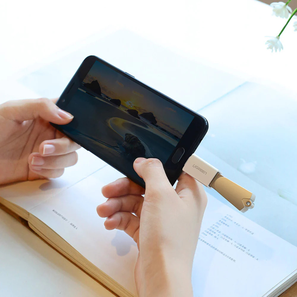 Đầu chuyển đổi Micro USB OTG UGREEN 30529 Chính Hãng US195 Màu Trắng