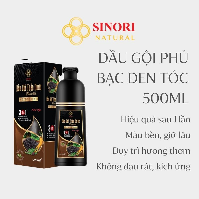 Dầu gội phủ bạc Sinori 500ml - Làm đen tóc tự nhiên tại nhà chỉ sau 15 phút
