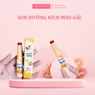 Son dưỡng gấc không chì Dưỡng kích màu môi có màu hương thơm tự nhiên dễ chịu-Handmade-5g