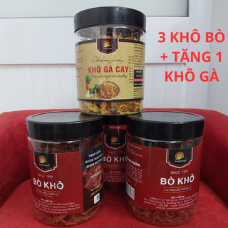 Mua combo 3 hộp khô bò fansipan được tặng 1 hộp khô gà cay 150g