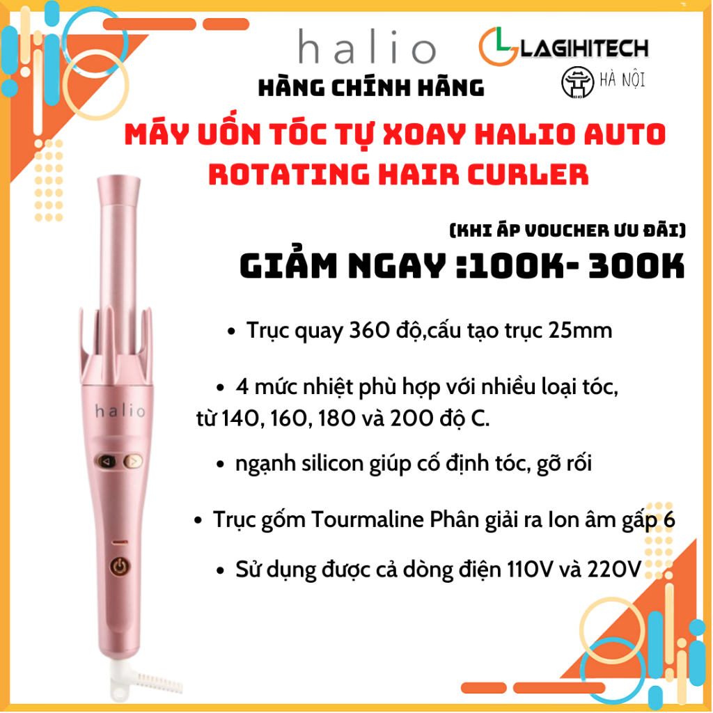 Máy Uốn Tóc Halio Auto Rotating Hair Curler - Hàng Chính Hãng