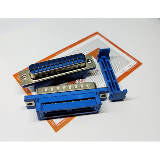 Didc25f db25 d-sub connector male 25p - có kẹp cáp