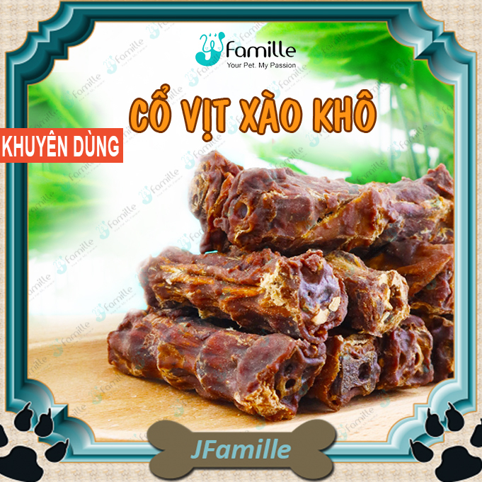 Treat Thưởng Ngon Tuyệt JFAMILLE, Cổ Vịt Xào Khô, Dành Cho Các Bé Từ 3-5kg, Giảm Stress, Chống Cắn Phá. JF248