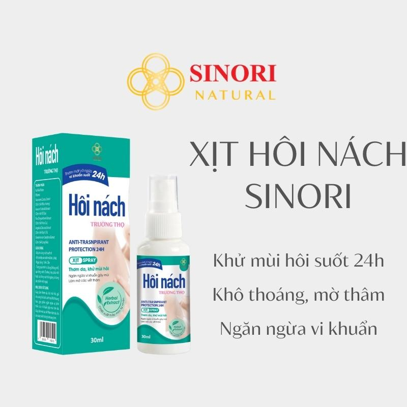 Xịt Khử Mùi Hôi Nách SINORI, Ngăn Ngừa Mồ Hôi, Làm Sáng Da, Mờ Thâm, Lưu Hương 24h, Hàng Chính Hãng 30ml