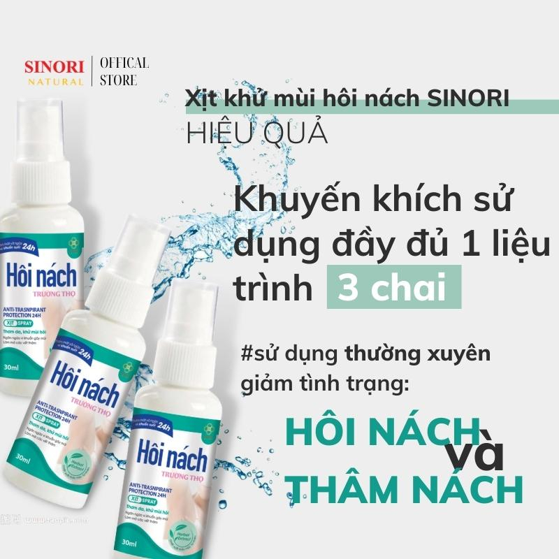 Xịt Khử Mùi Hôi Nách SINORI, Ngăn Ngừa Mồ Hôi, Làm Sáng Da, Mờ Thâm, Lưu Hương 24h, Hàng Chính Hãng 30ml