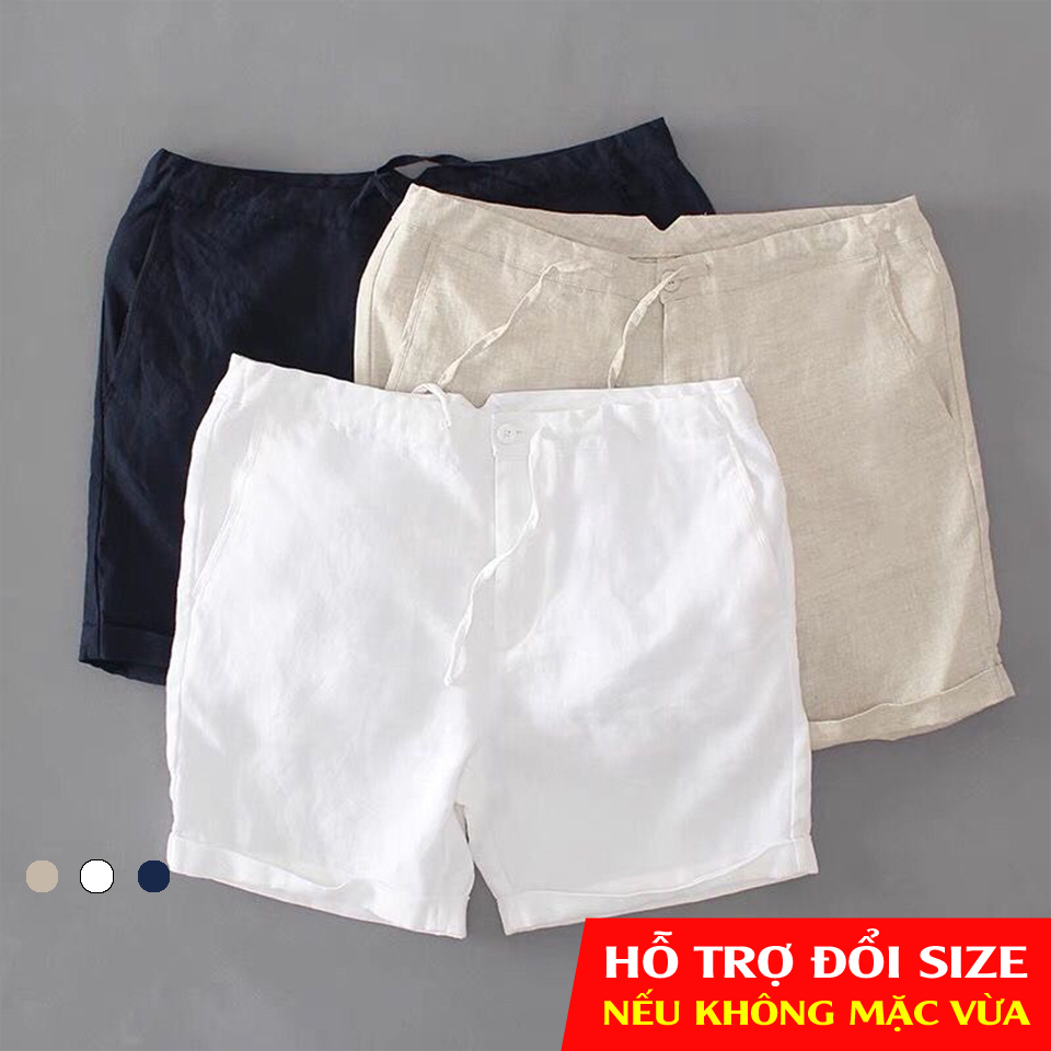 Quần short nam chất đũi dáng trên đầu gối mặc thoáng mát, lịch sự - DUI