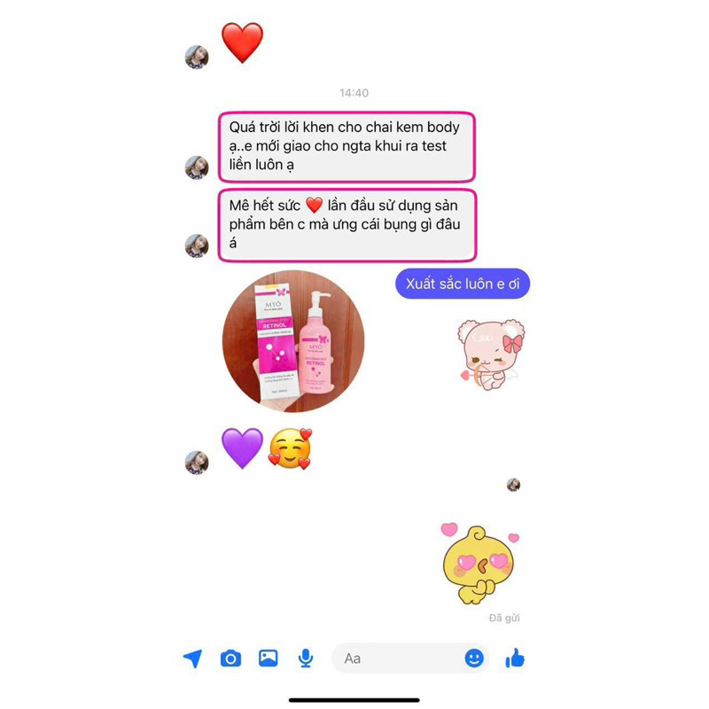 KEM DƯỠNG TRẮNG DA BODY RETINOL MYÔ