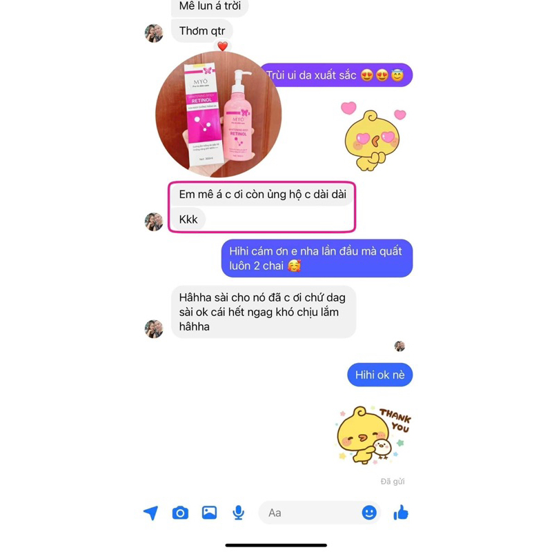 KEM DƯỠNG TRẮNG DA BODY RETINOL MYÔ