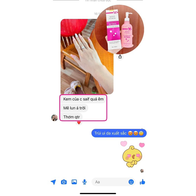 KEM DƯỠNG TRẮNG DA BODY RETINOL MYÔ