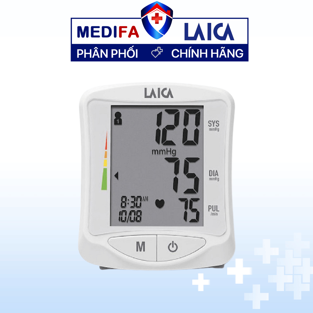 Máy Đo Huyết Áp Cổ Tay Laica BM1006 Màn Hình LCD Lớn, Hỗ Trợ So Sánh Kết Quả Đo Tiêu Chuẩn