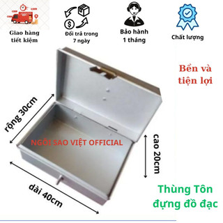 Thùng tôn kim loại 40 x 30 x 20 cm đựng đồ đa năng có khóa kích thước ngôi sao việt official