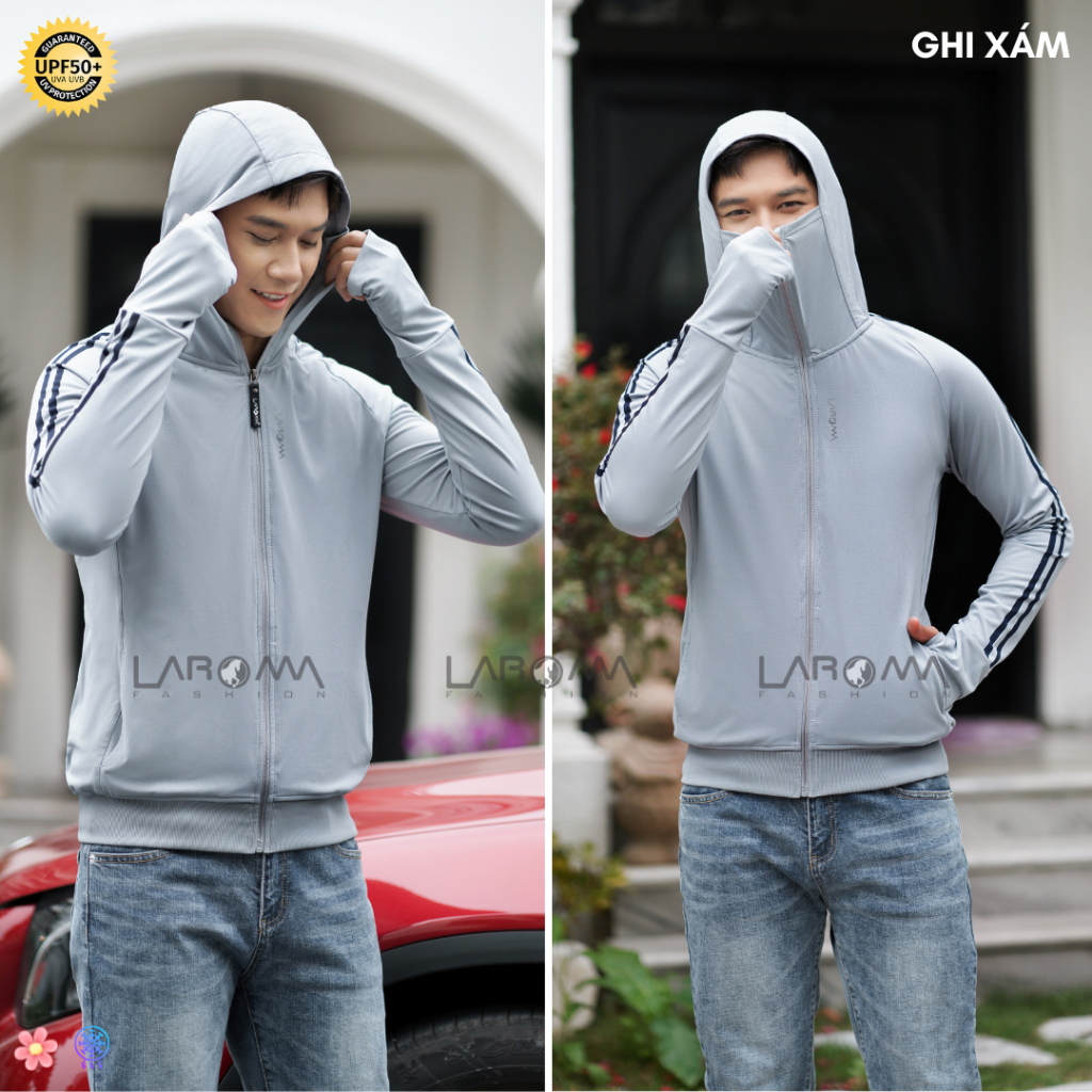 LAROMA Áo chống nắng nam 1 lớp UPF50+ | Làm mát | Vải thơm | Kháng khuẩn
