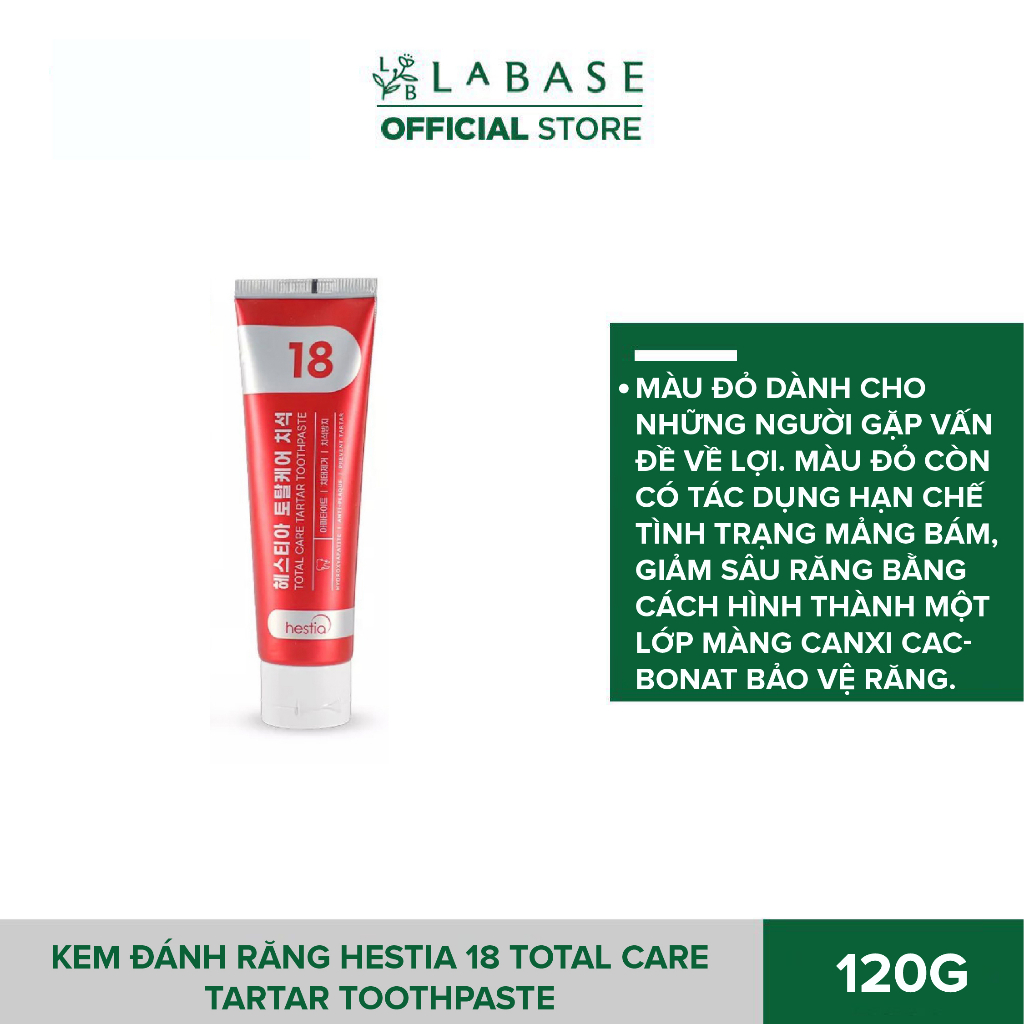 Kem đánh răng Hestia 18 Total Care Tartar Toothpaste Tuýp 120g