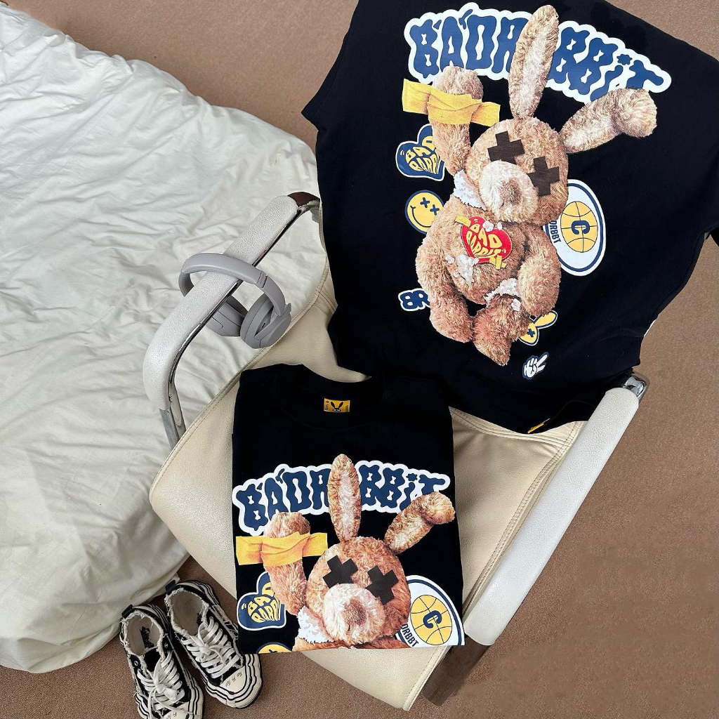 [LOCAL BRAND] Áo thun Bad Rabbit Teddy Rabbit Tee tay lỡ, form rộng vải Cotton - Thời trang nam nữ Unisex Streetwear