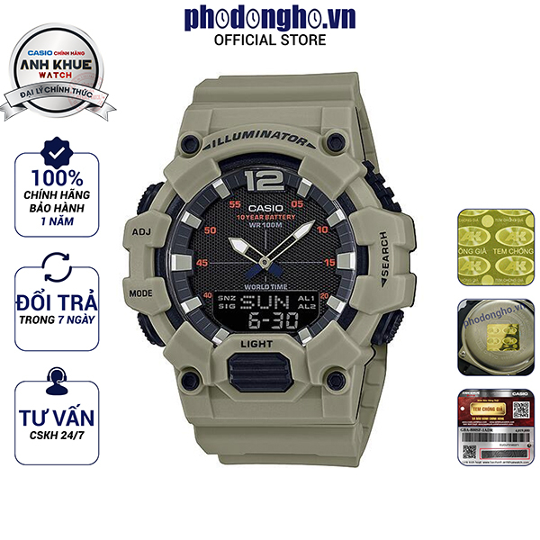 Đồng hồ nam dây nhựa Casio Anh Khuê HDC-700-3A3VDF