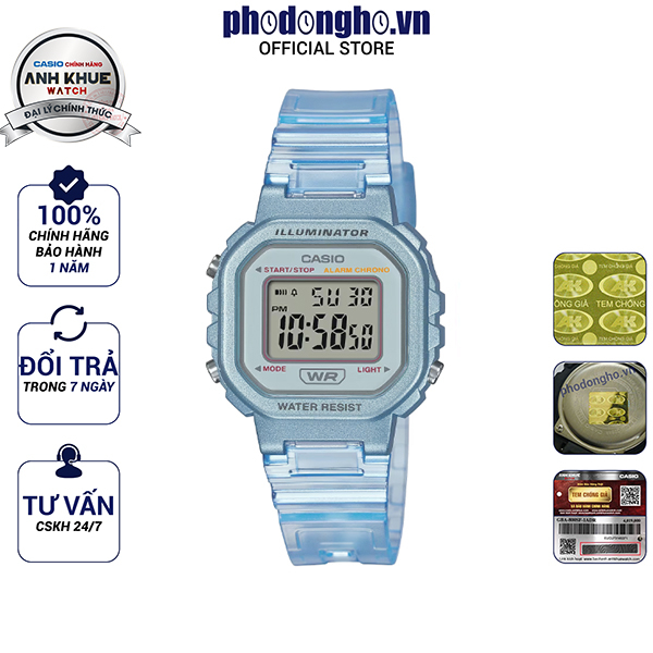 Đồng hồ nữ dây nhựa Casio Anh Khuê LA-20WHS-2ADF