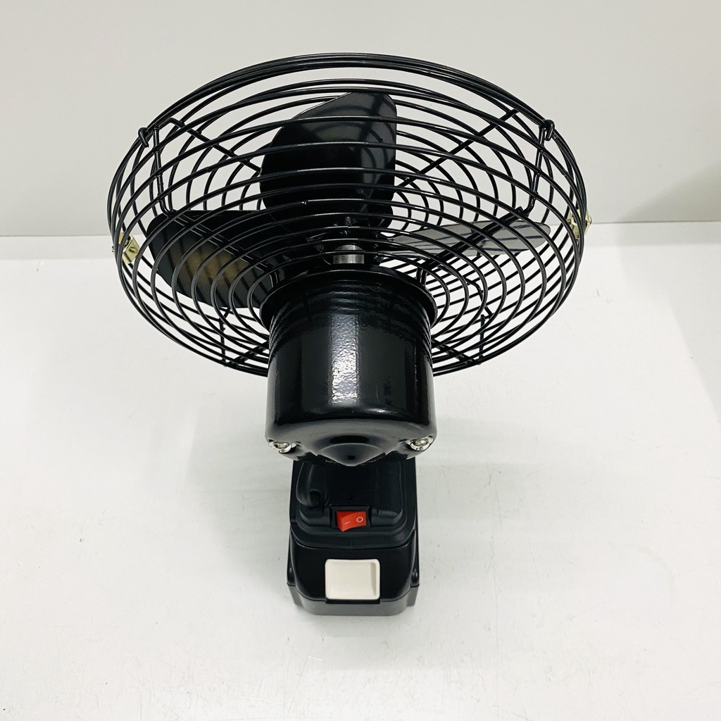 Quạt Chạy Pin Mikita 8 inch - Quạt dùng chân pin phổ thông của máy khoan, máy cơ khi cầm tay. Quạt Sạc Để Bàn.