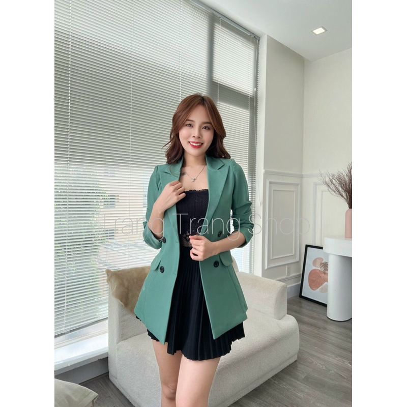 Áo vest dang dài  cổ  ngóc