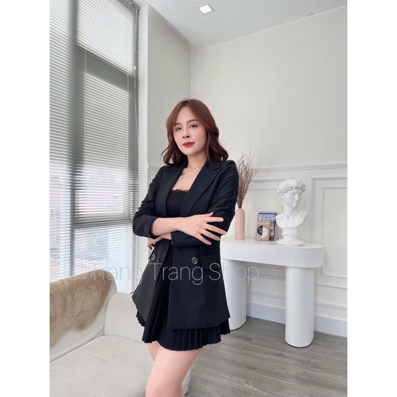 Áo vest dang dài  cổ  ngóc