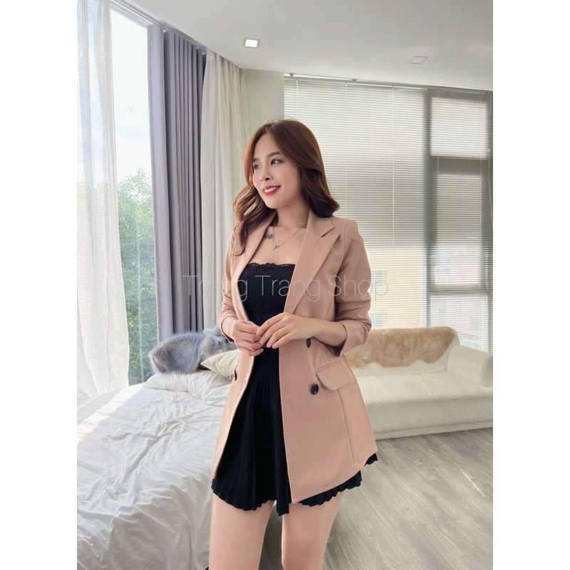 Áo vest dang dài  cổ  ngóc