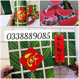 Sỉ mô hình bánh Chưng ,bánh Tét , Dưa Hấu bằng hộp Giấy gấp-trang trí Tết....