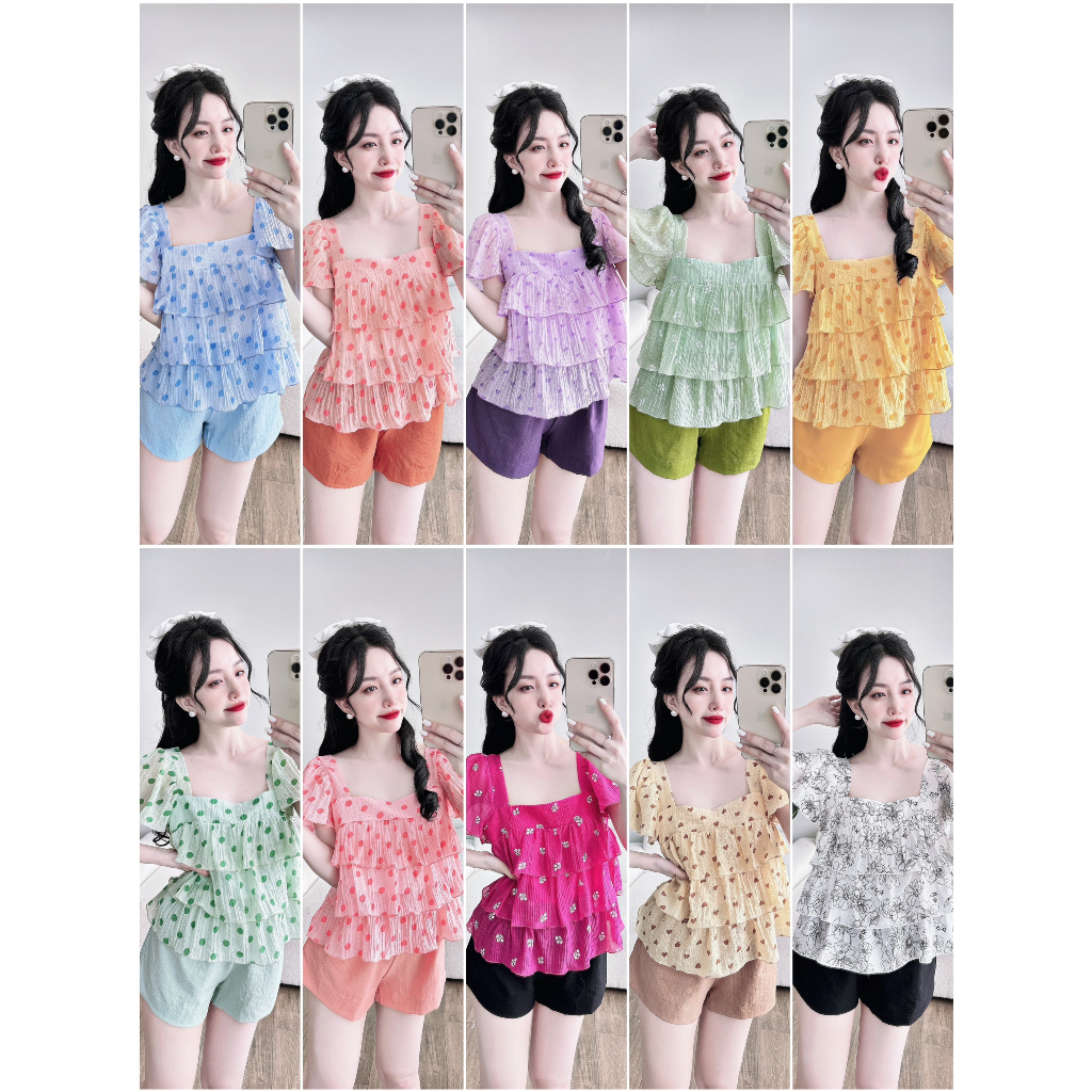 Bộ đồ ngủ nữ cao cấp VY LINH đùi cánh tiên tơ nhăn phối quần linen mềm mịn, thoáng mát, dễ chịu s1021