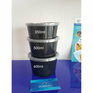 COMBO 50 HỘP NHỰA TRÒN ĐEN 500ML