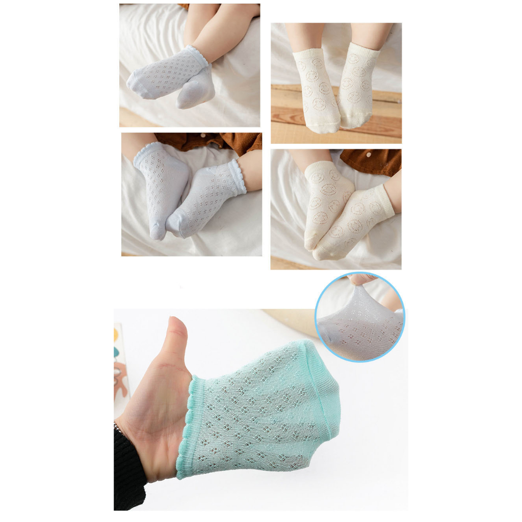 Set 5 đôi tất lưới xuất hàn cho bé từ sơ sinh tới 12 tháng