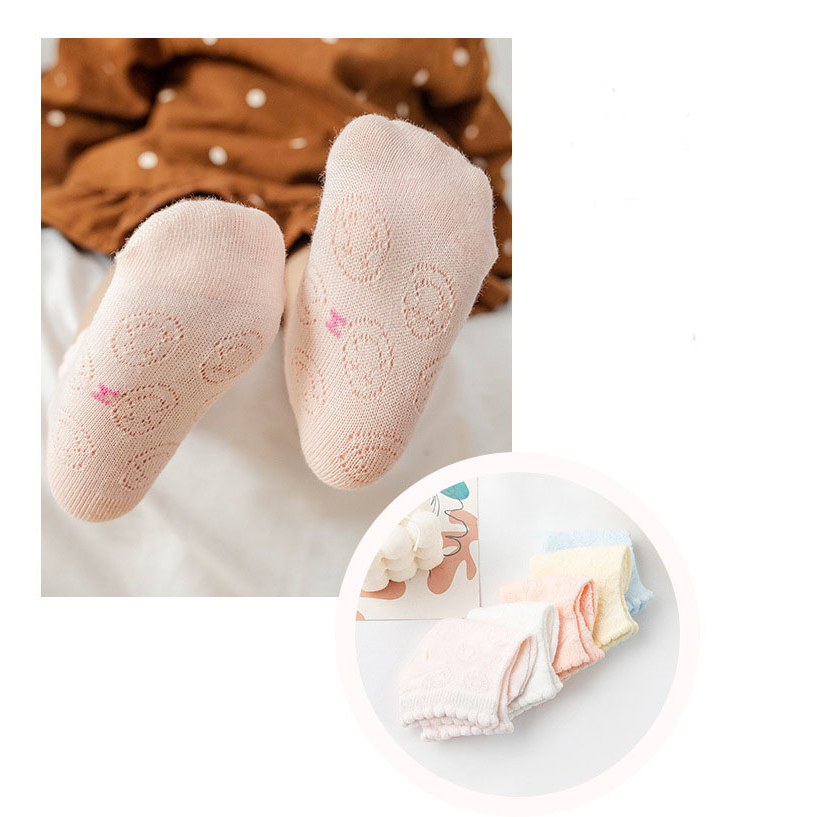 Set 5 đôi tất lưới xuất hàn cho bé từ sơ sinh tới 12 tháng