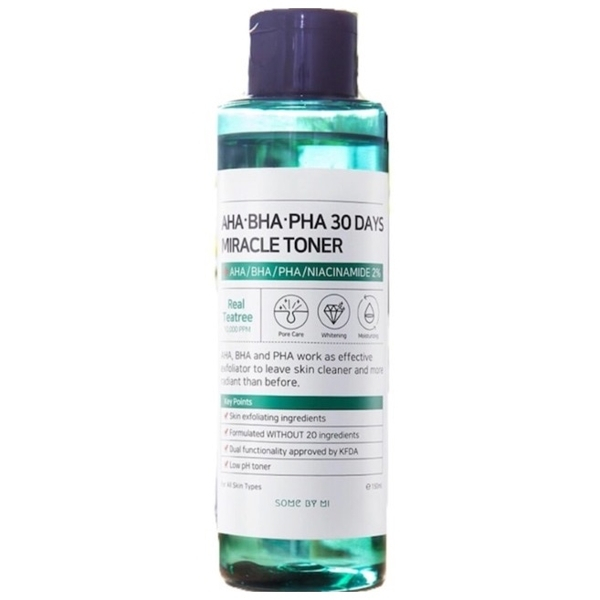 Nước hoa hồng Some By Mi làm sạch da dầu mụn trong 30 ngày AHA-BHA-PHA 30 Days Miracle Toner 150ml