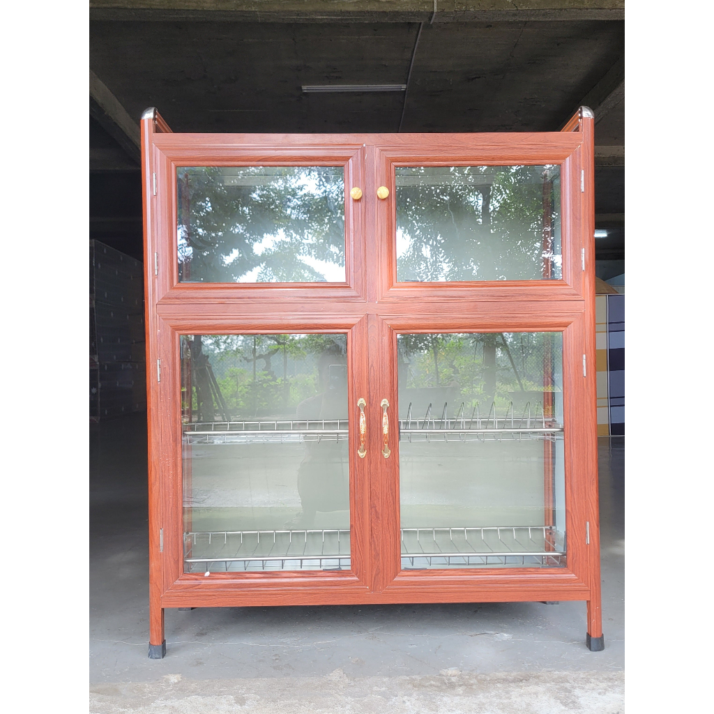 Tủ bếp chạn bát nhôm kính