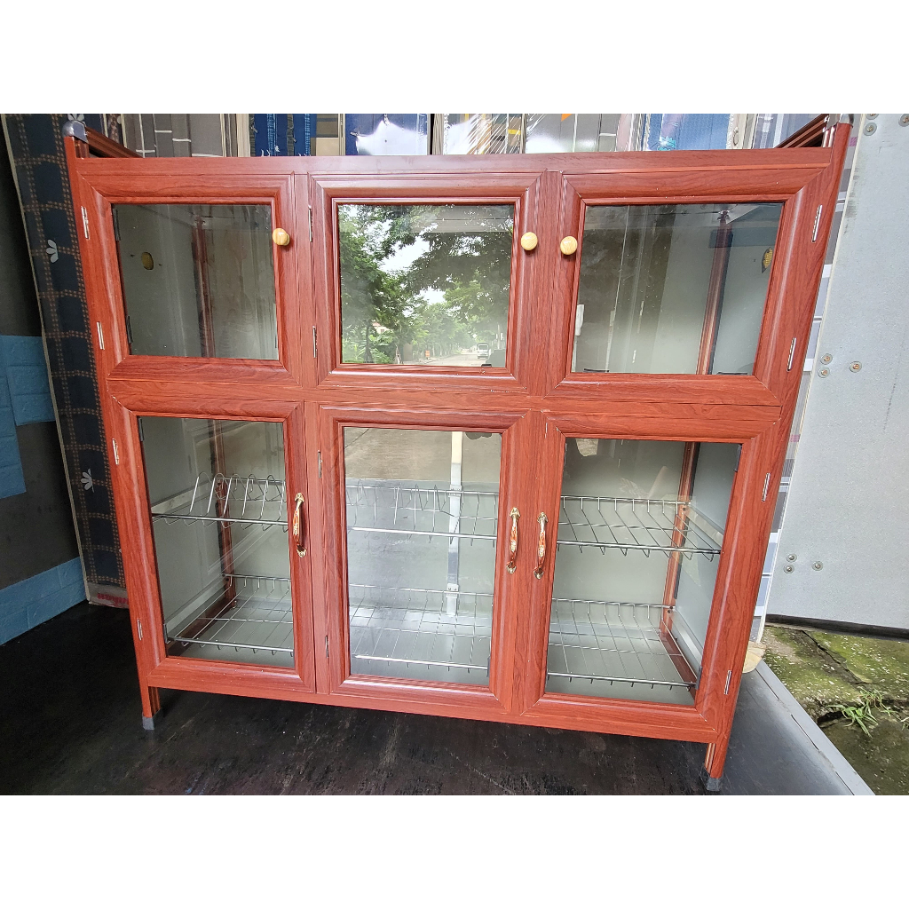Tủ bếp chạn bát nhôm kính