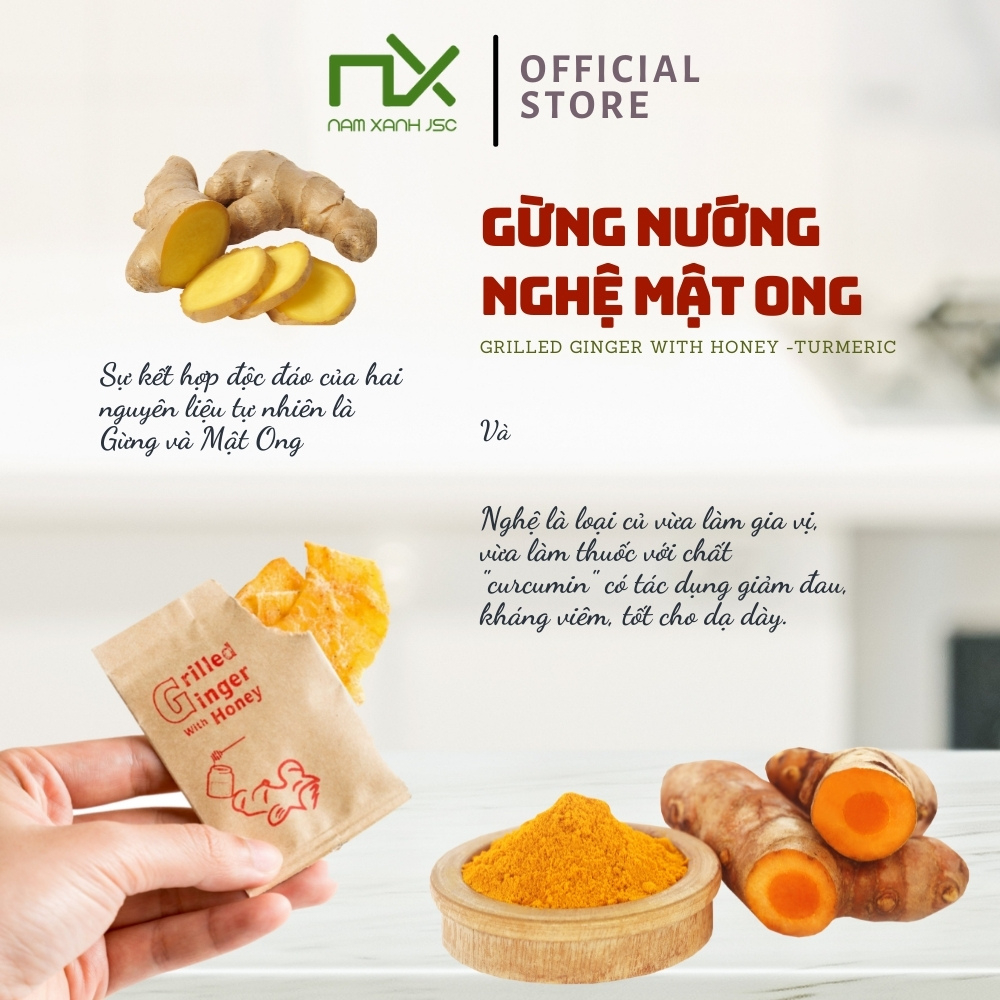 Nam Xanh Gừng Nướng Nghệ Mật Ong 80g(110g)