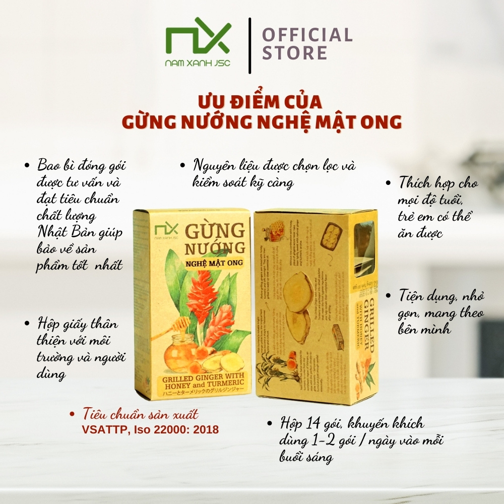 Nam Xanh Gừng Nướng Nghệ Mật Ong 80g(110g)