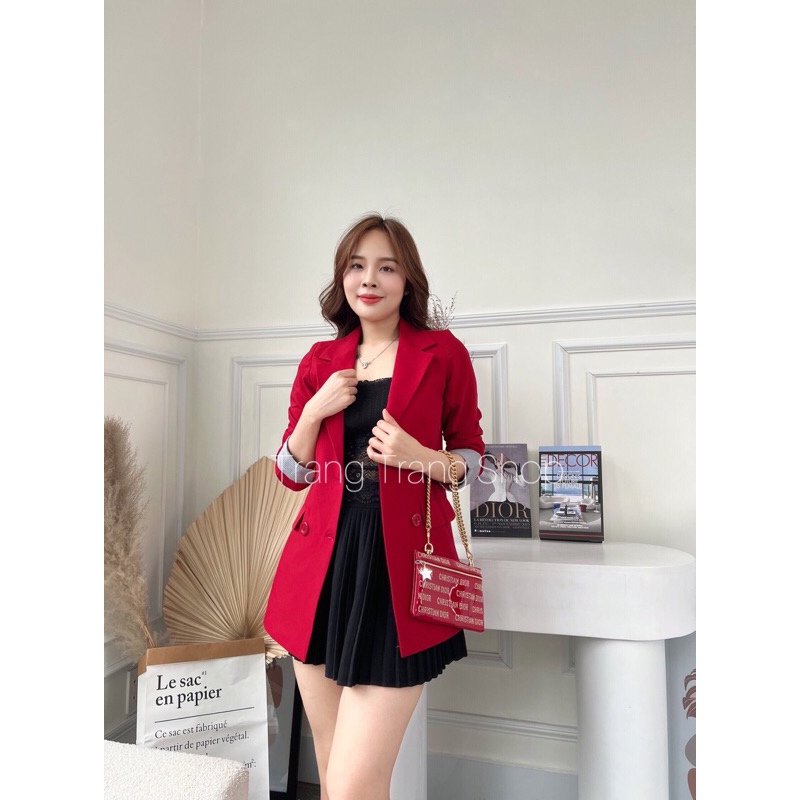 Áo vest dai dài  phối  sọc