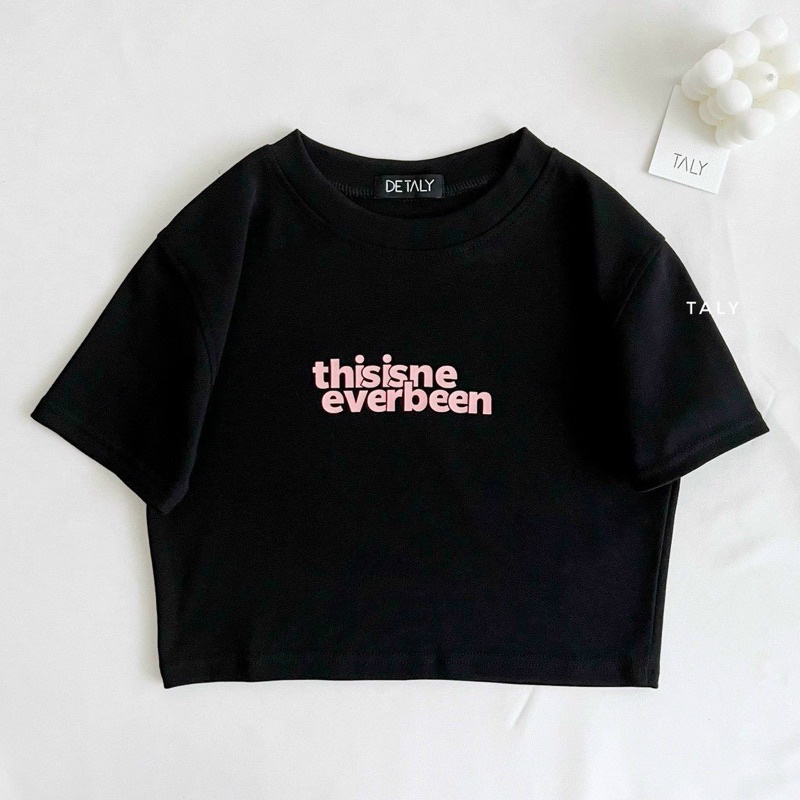 Áo Thun Croptop In Chữ Hồng Siêu Cưng CC151