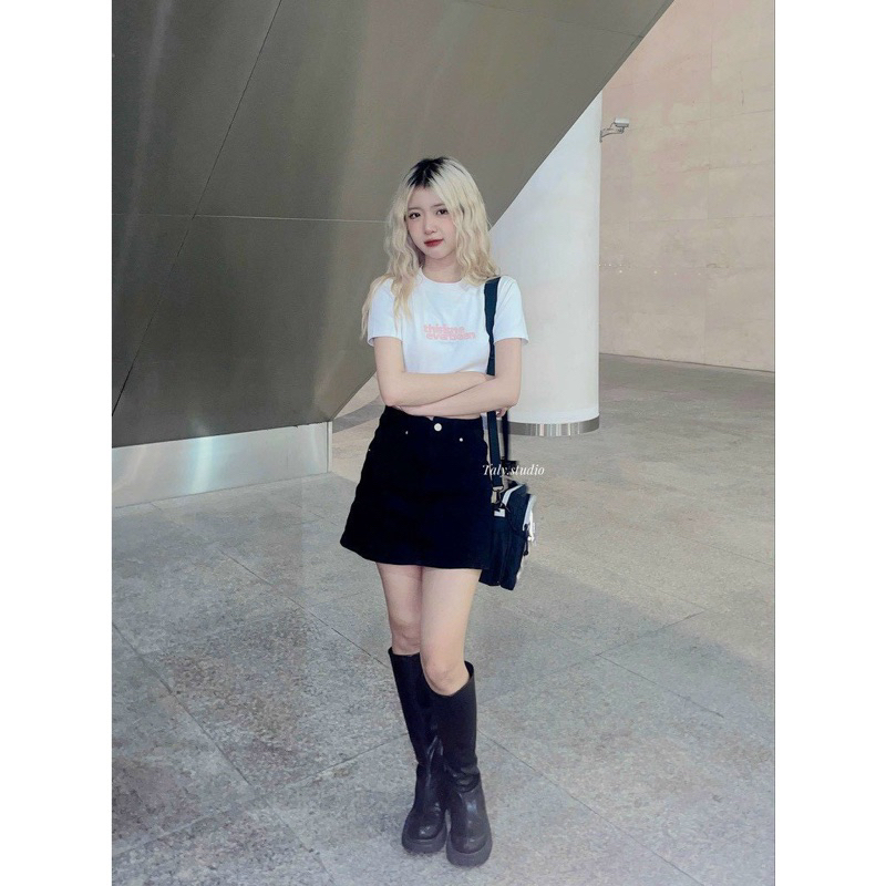 Áo Thun Croptop In Chữ Hồng Siêu Cưng CC151