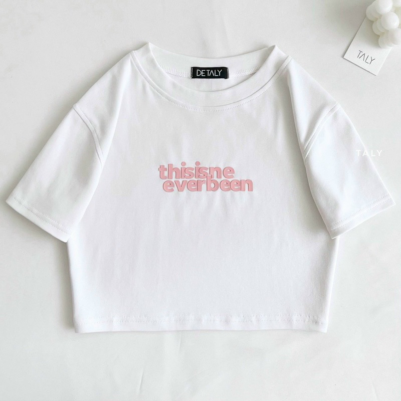 Áo Thun Croptop In Chữ Hồng Siêu Cưng CC151